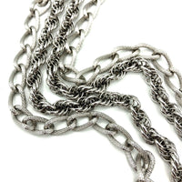 Silver Monet Layered Long Multi - Strand Chain Vintage Necklace - 24 Wishes Vintage Jewelry