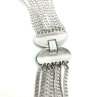 Silver Monet Layered Long Multi - Strand Chain Vintage Necklace - 24 Wishes Vintage Jewelry