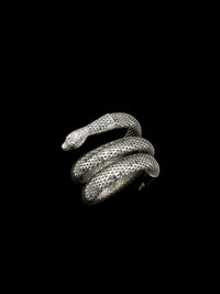 Silver Whiting & Davis Mesh Coiled Snake Vintage Bracelet - 24 Wishes Vintage Jewelry