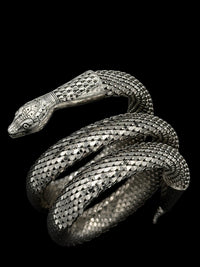 Silver Whiting & Davis Mesh Coiled Snake Vintage Bracelet - 24 Wishes Vintage Jewelry