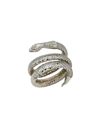 Silver Whiting & Davis Mesh Coiled Snake Vintage Bracelet - 24 Wishes Vintage Jewelry