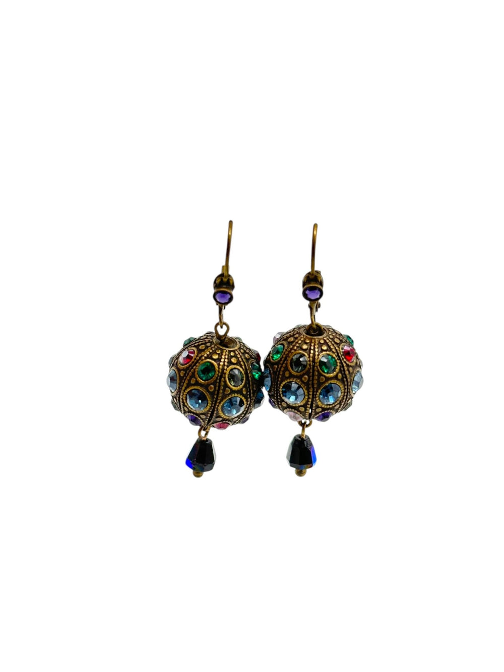 Sorrelli Victorian Revival Orb Dangle Vintage Pierced Earrings - 24 Wishes Vintage Jewelry