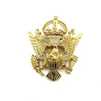 St. John Gold Heraldic Eagle & Shield Designer Vintage Brooch - 24 Wishes Vintage Jewelry