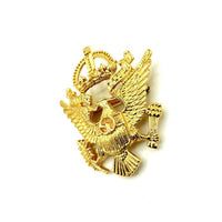 St. John Gold Heraldic Eagle & Shield Designer Vintage Brooch - 24 Wishes Vintage Jewelry