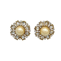 St. John Pearl Round Pierced Vintage Earrings - 24 Wishes Vintage Jewelry