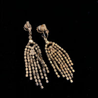 Statement Rhinestone Chandelier Vintage Clip - On Earrings - 24 Wishes Vintage Jewelry