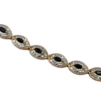 BraceletsSterling Silver Gold Vermeil Blue Sapphire Vintage Tennis Bracelet