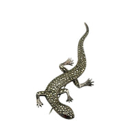 Brooches & PinsSterling Silver Marcasite Lizard Brooch Ruby Red Eyes