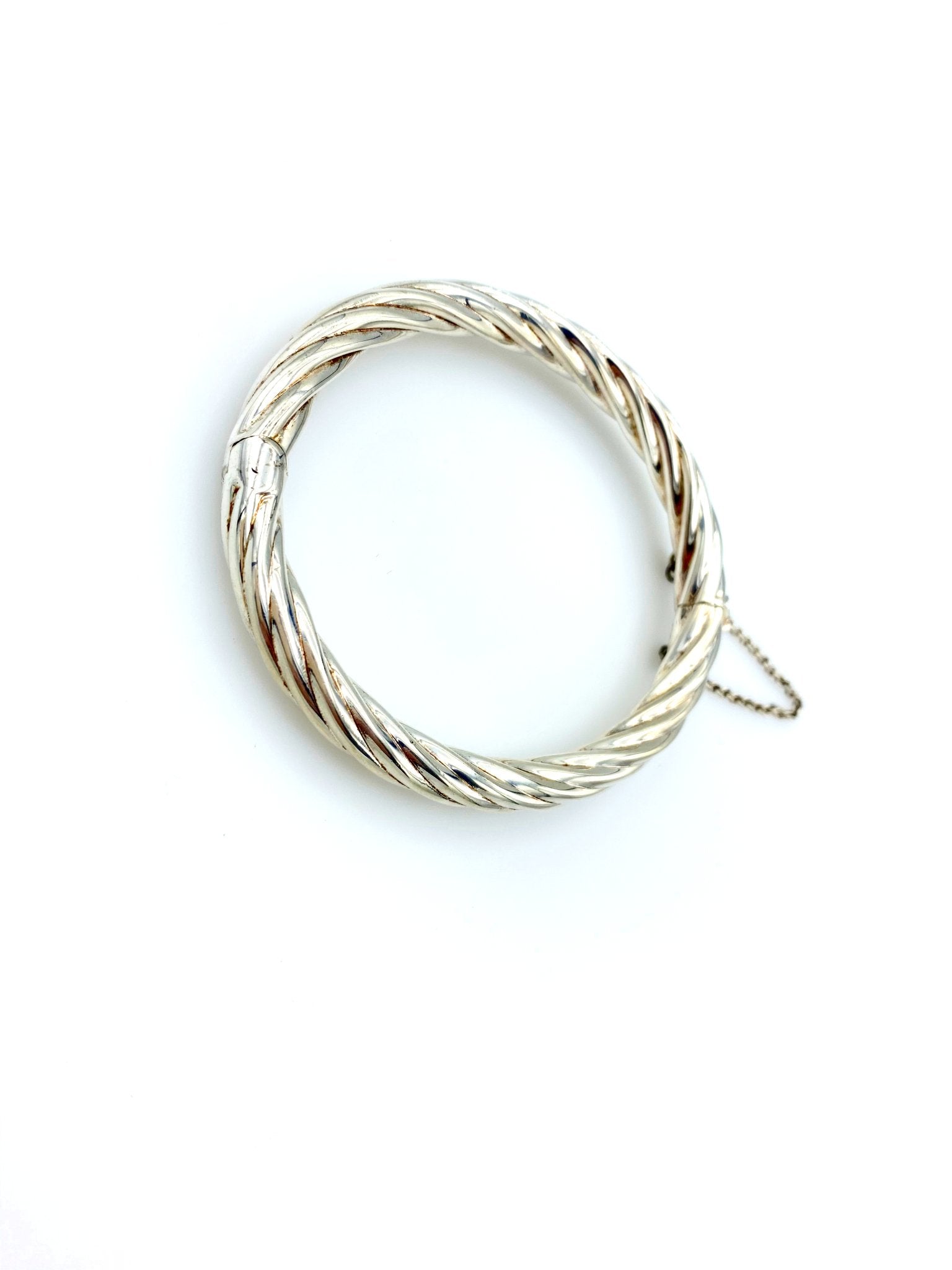 アクセサリー Vintage Silver Twist Bar Bangle 925 Vintage SIGNED MODERNIST TWISTED Solid Sterling Silver 925