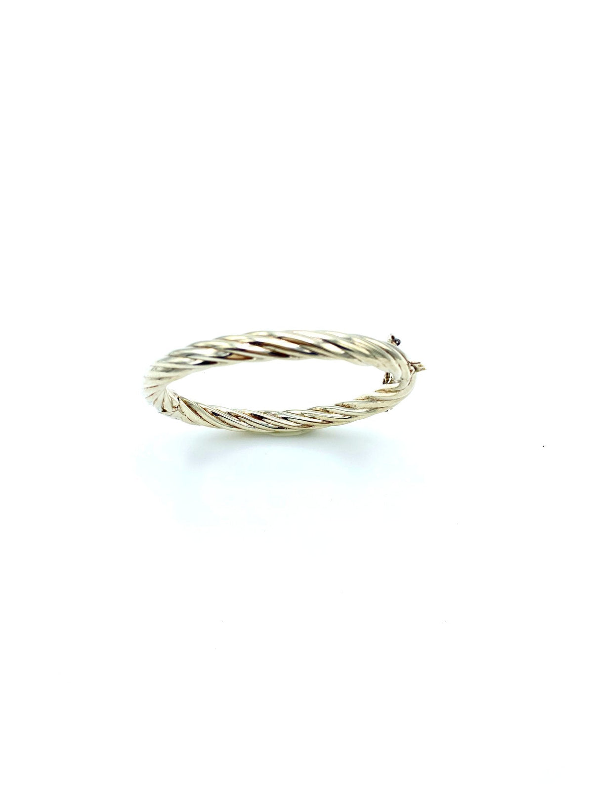 Sterling Silver Twisted Hinged Vintage Bangle Bracelet - 24 Wishes Vintage Jewelry