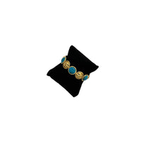BraceletsSterling Silver Vermeil Hammered Faux Turquoise Bangle Bracelet