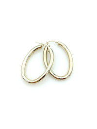 Sterling Silver Vintage Medium Hoop Pierced Earrings - 24 Wishes Vintage Jewelry