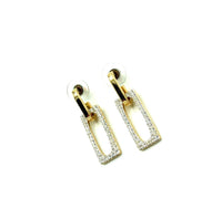 Swarovski Door Knocker Crystal Vintage Gold Pierced Earrings - 24 Wishes Vintage Jewelry