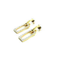 Swarovski Door Knocker Crystal Vintage Gold Pierced Earrings - 24 Wishes Vintage Jewelry