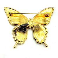 Swarovski Large Enamel Rhinestone Butterfly Brooch - 24 Wishes Vintage Jewelry