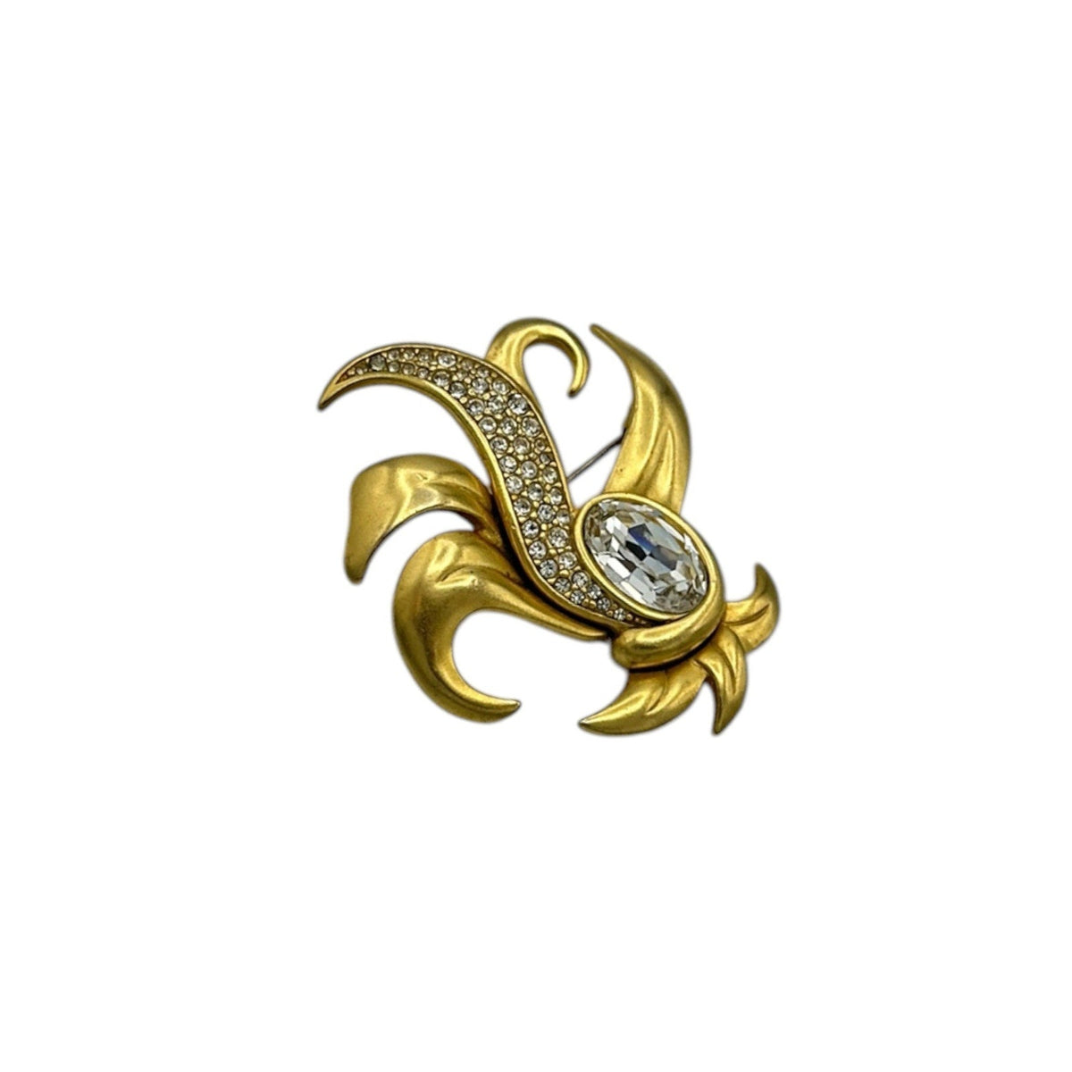 Brooches & PinsSwarovski Swan Signed Gold Fleur De Lis Brooch