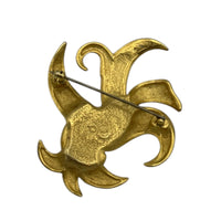 Brooches & PinsSwarovski Swan Signed Gold Fleur De Lis Brooch