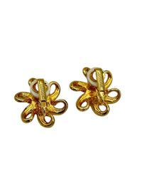 Swarovski Vintage Jewelry Gold Pave Clear Crystal Ribbon Clip - On Earrings - 24 Wishes Vintage Jewelry