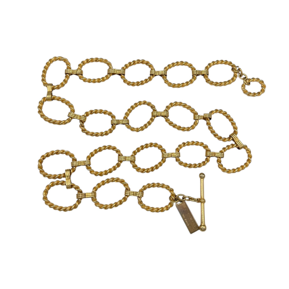The Limited Gold Twisted Oval Link Belt Vintage Statement Waist Chain Accessories 24 Wishes Vintage Jewelry