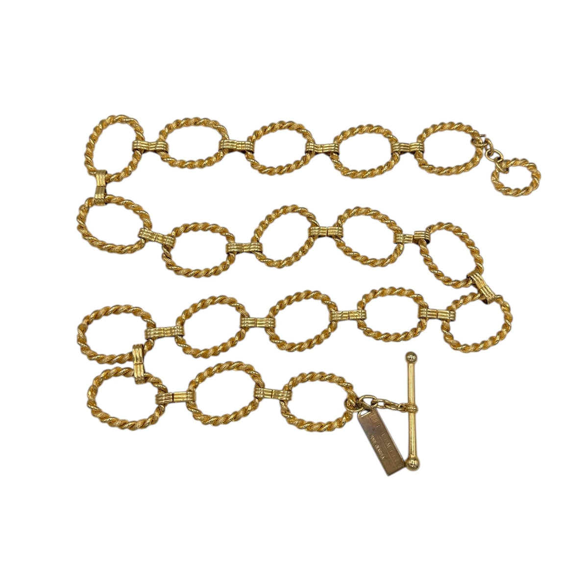 The Limited Gold Twisted Oval Link Belt Vintage Statement Waist Chain Accessories 24 Wishes Vintage Jewelry