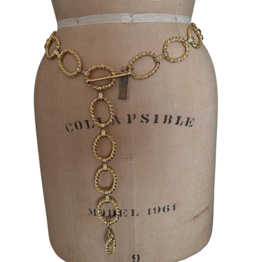 The Limited Gold Twisted Oval Link Belt Vintage Statement Waist Chain Accessories 24 Wishes Vintage Jewelry