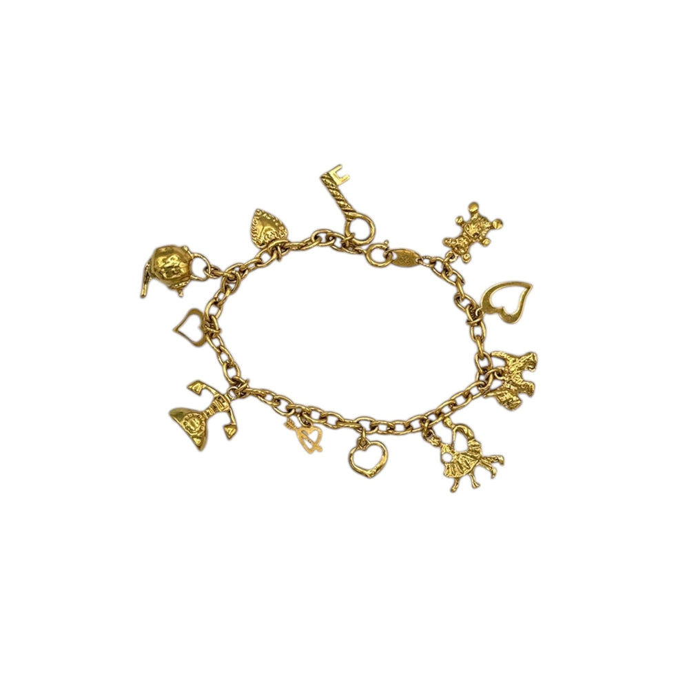 Trifari Gold Novelty Vintage Charm Bracelet 24 Wishes Vintage Jewelry