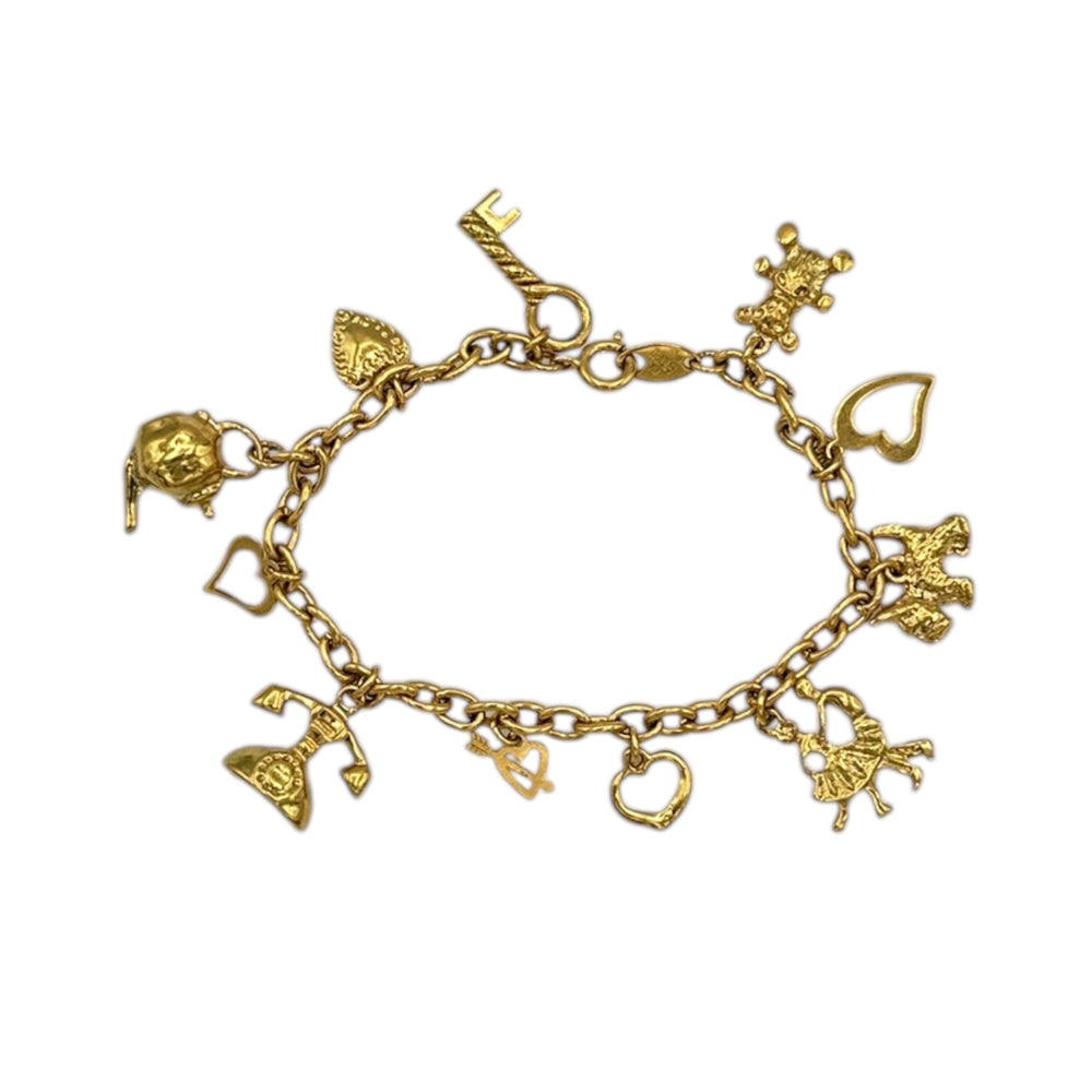 Trifari Gold Novelty Vintage Charm Bracelet 24 Wishes Vintage Jewelry