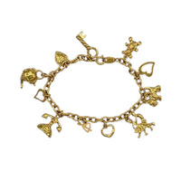 Trifari Gold Novelty Vintage Charm Bracelet 24 Wishes Vintage Jewelry