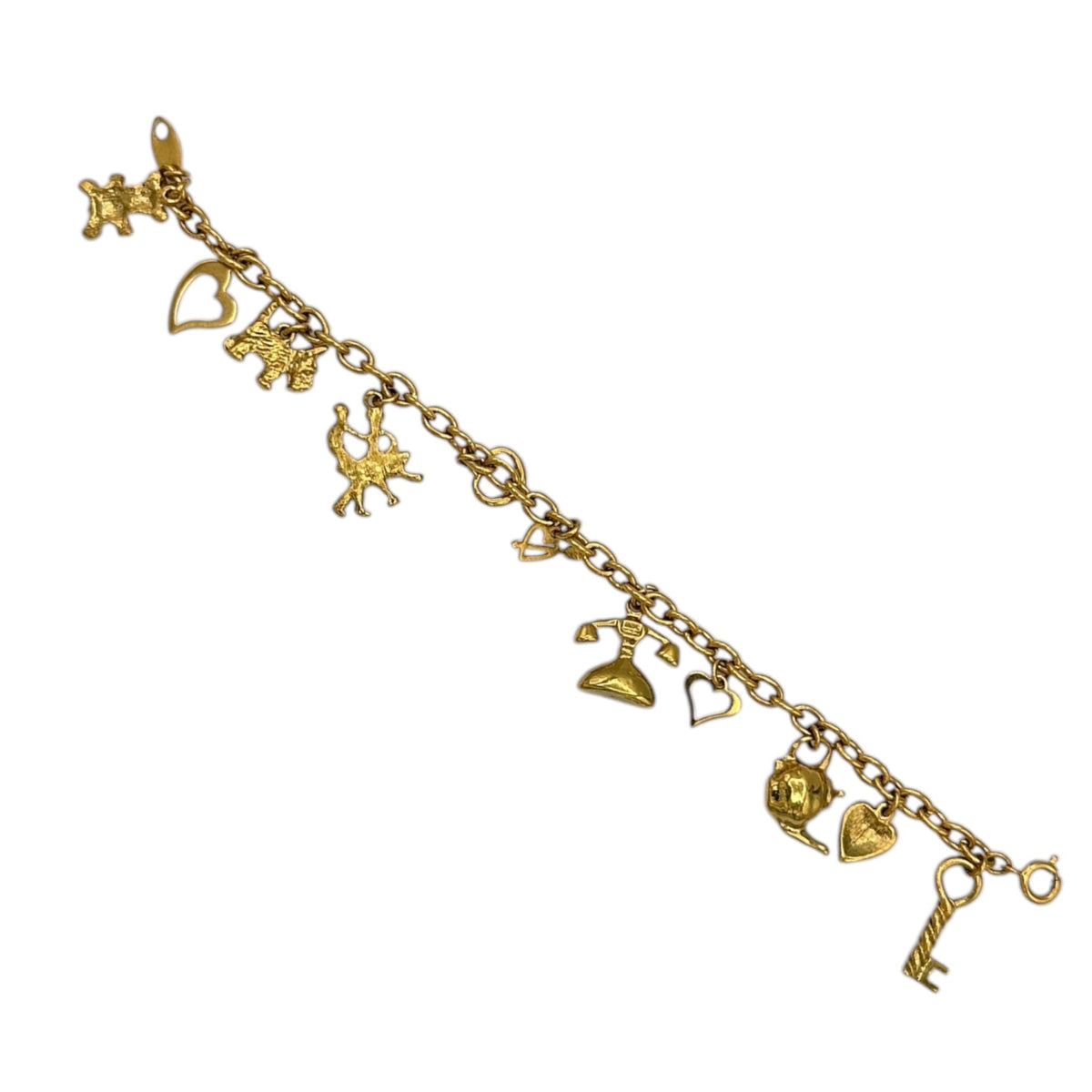 Trifari Gold Novelty Vintage Charm Bracelet 24 Wishes Vintage Jewelry