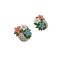 Jewelry SetsTrifari Signed White Enamel Lattice Flower Necklace Earring Jewelry Set