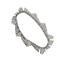 Trifari Silver Geometric Fringe Chain Necklace Vintage Signed