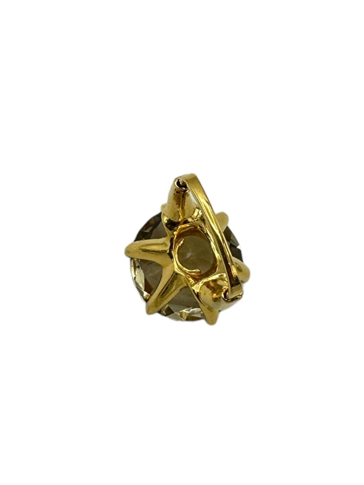 Vendome Gold Large Round Smokey Quartz Glass Vintage Cocktail Ring - 24 Wishes Vintage Jewelry