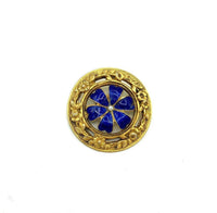 Victorian Revival Blue Enamel Flower Brooch by Freirich - 24 Wishes Vintage Jewelry