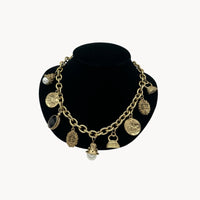 Necklaces & PendantsVictorian Revival Gold Charm Necklace Fobs Coins Pearls