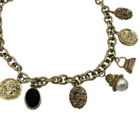 Necklaces & PendantsVictorian Revival Gold Charm Necklace Fobs Coins Pearls