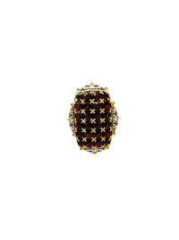 Victorian Revival Large Garnet Sterling Filigree Vintage Ring - 24 Wishes Vintage Jewelry