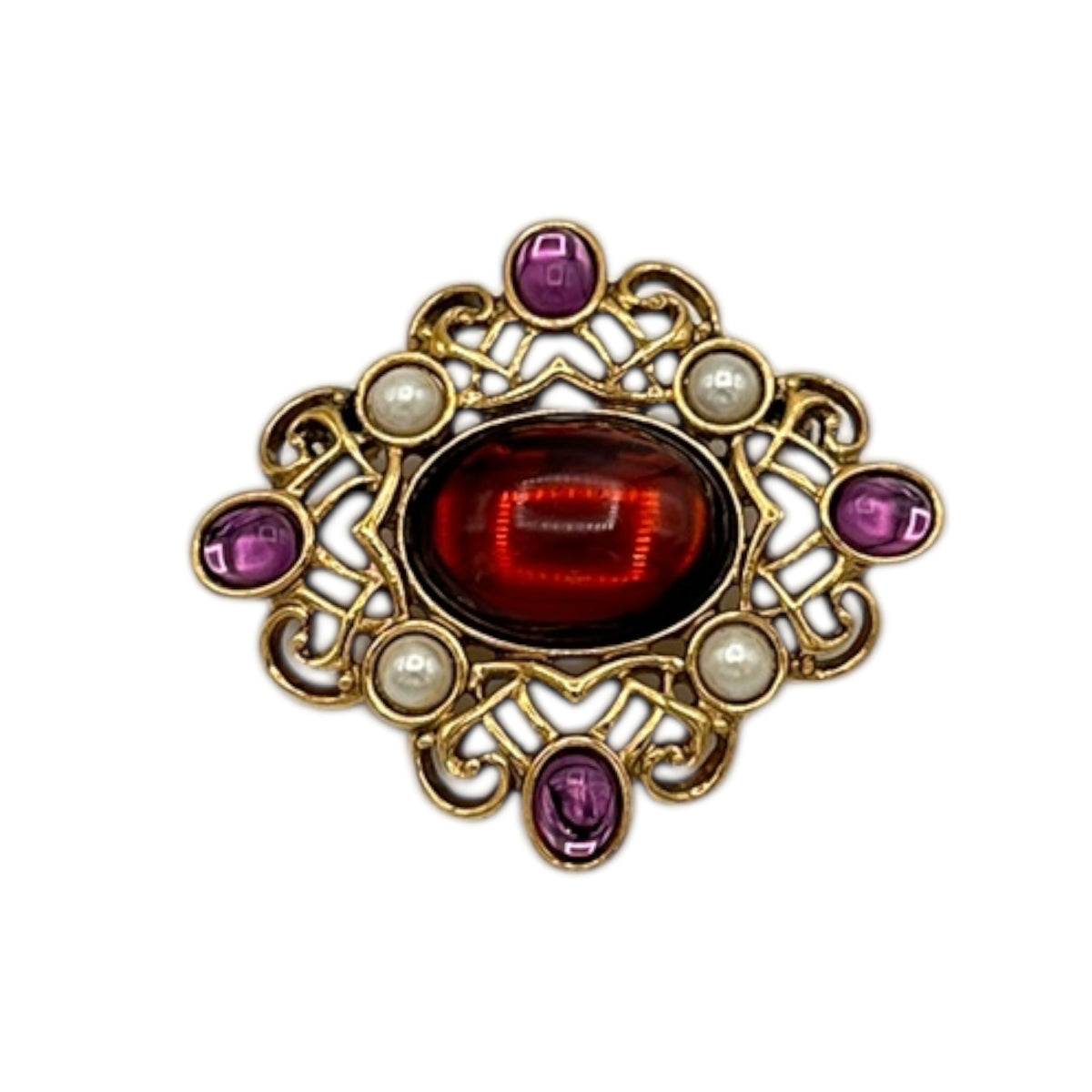 Brooches & PinsVintage 1928 Antiqued Gold Victorian Revival Brooch