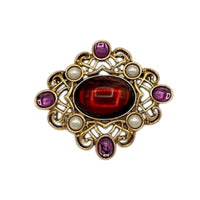 Brooches & PinsVintage 1928 Antiqued Gold Victorian Revival Brooch