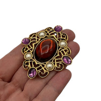Brooches & PinsVintage 1928 Antiqued Gold Victorian Revival Brooch