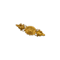 Brooches & PinsVintage 1928 Gold Plated Victorian Revival Faceted Red Glass Stone Bar Brooch