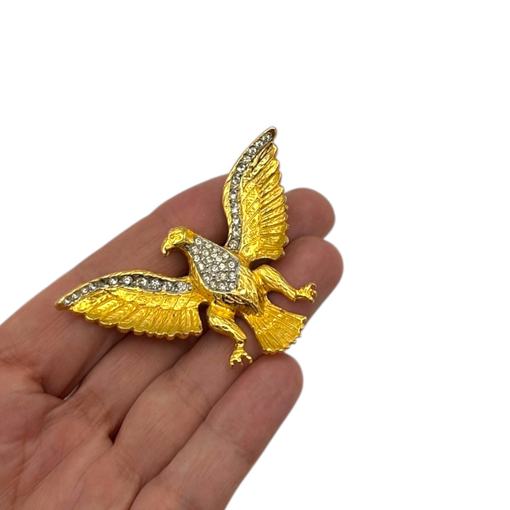 Brooches & PinsVintage 1960s Les Bernard Gold Patriotic Eagle Brooch