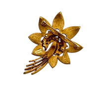 Brooches & PinsVintage 1960s Trifari Gold Floral Faux Pearl Rhinestone Brooch