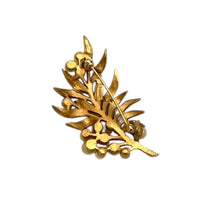 Brooches & PinsVintage 1960s Trifari Gold Leaf Faux Pearl Brooch