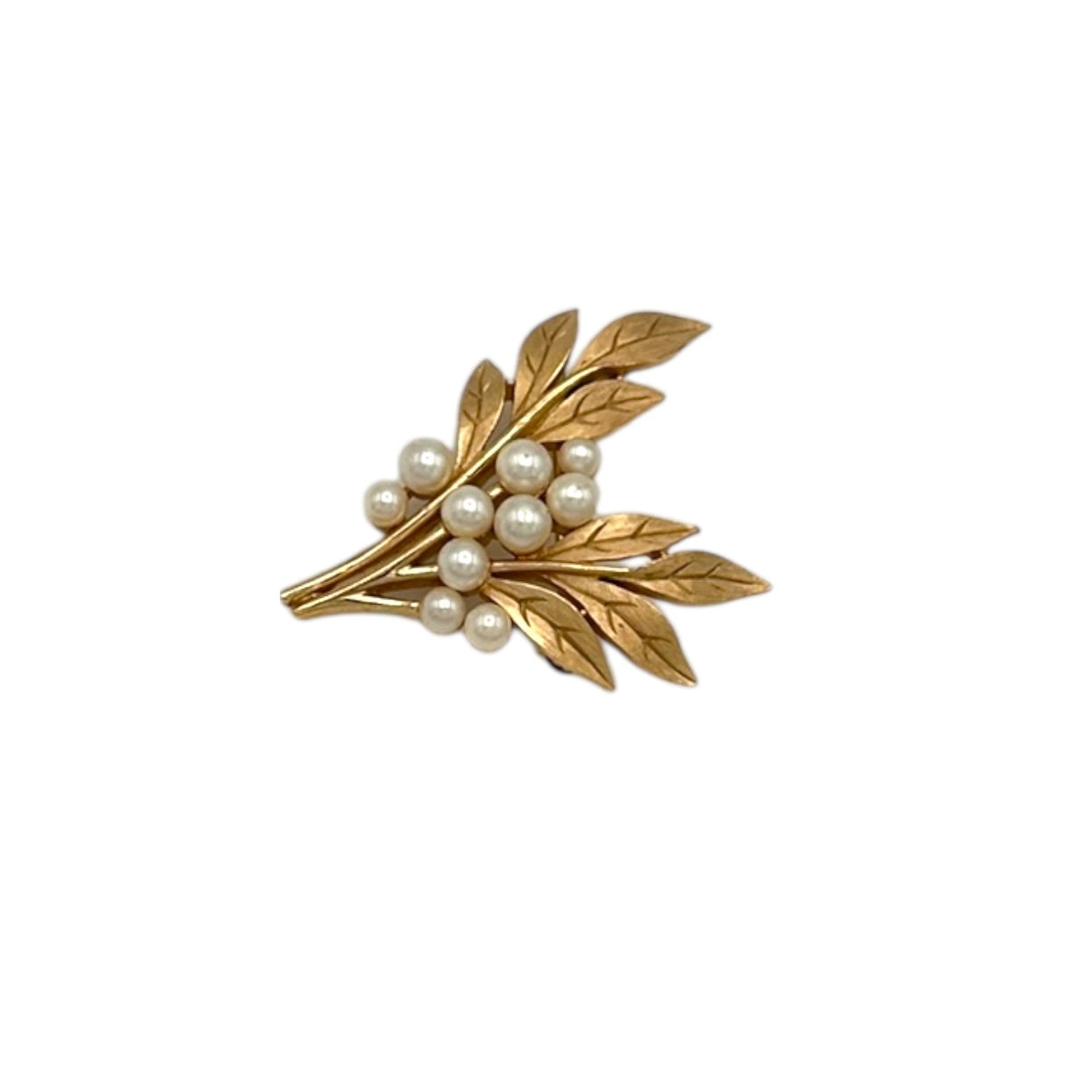 Brooches & PinsVintage 1960s Trifari Gold Textured Leaf Brooch