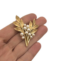 Brooches & PinsVintage 1960s Trifari Gold Textured Leaf Brooch