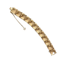 BraceletsVintage 1960s Trifari Gold Textured Leaf Link Sculptural Bracelet