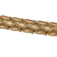 BraceletsVintage 1960s Trifari Gold Textured Leaf Link Sculptural Bracelet