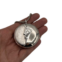 Necklaces & PendantsVintage 1960s Vendome Silver Plated Long Snake Chain Necklace Moon Pendant