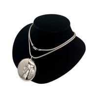 Necklaces & PendantsVintage 1960s Vendome Silver Plated Long Snake Chain Necklace Moon Pendant