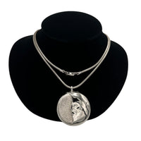 Necklaces & PendantsVintage 1960s Vendome Silver Plated Long Snake Chain Necklace Moon Pendant